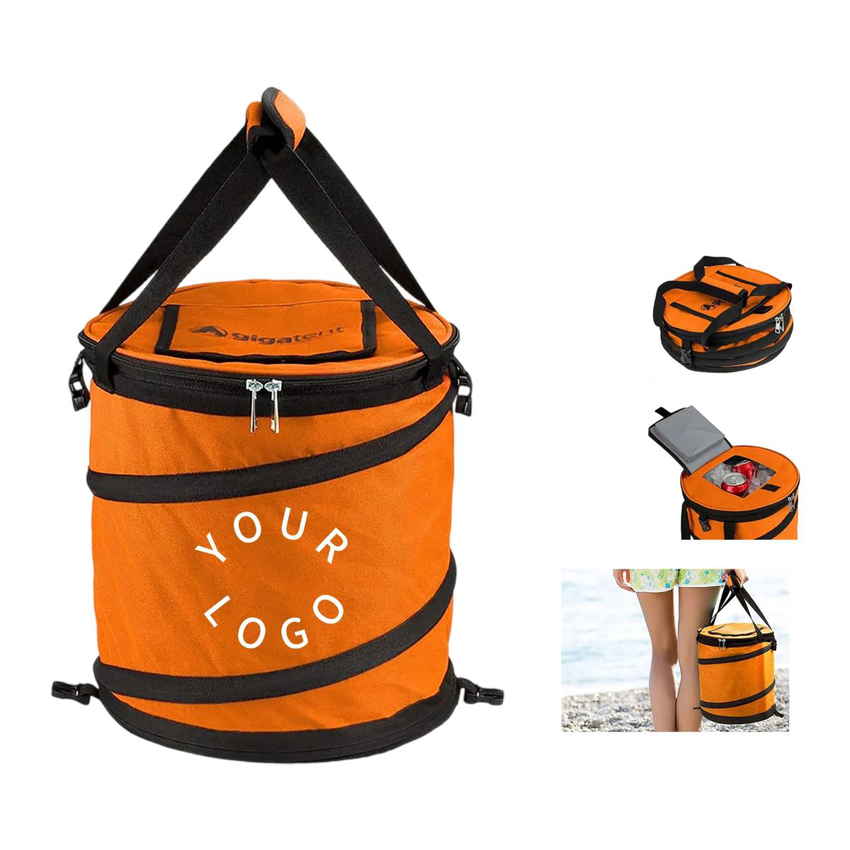 Beverage Cooler with Zipper and Handles 2