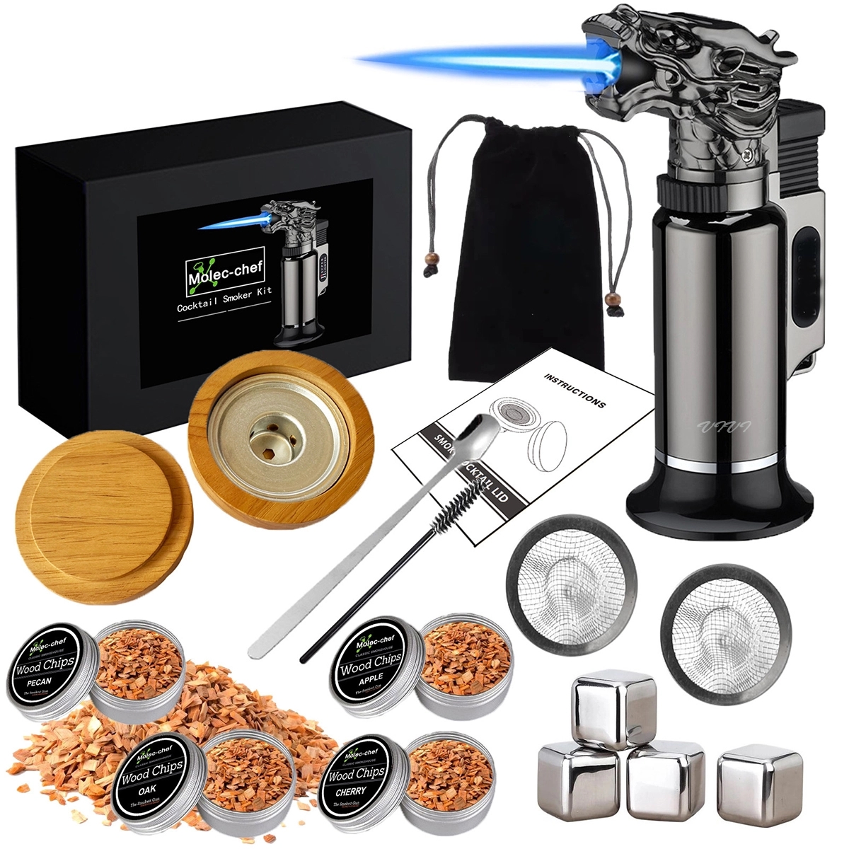 Cocktail Smoker Kit with Torch 2