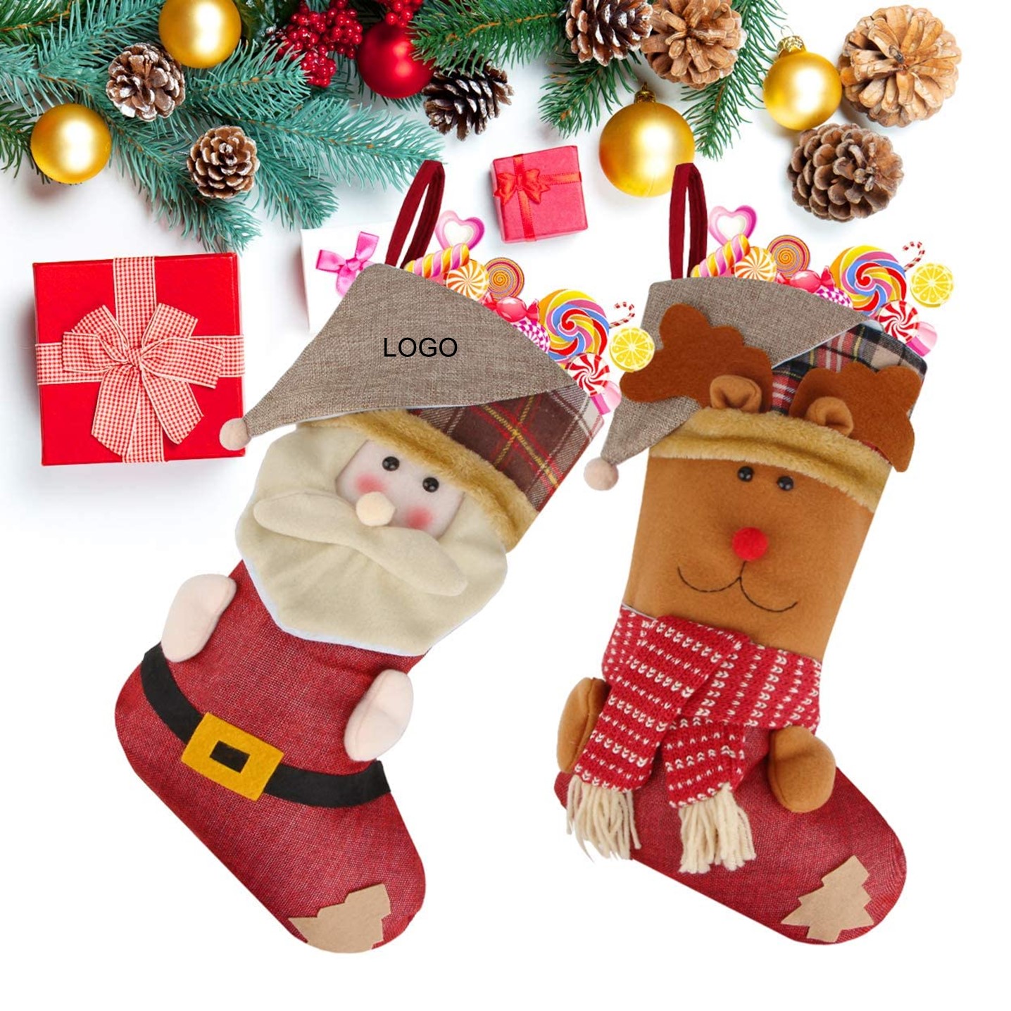 Big Xmas Stockings Decoration 2