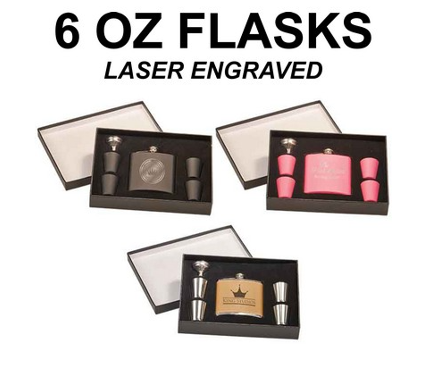 6 Oz. Flask Set in Presentation Box