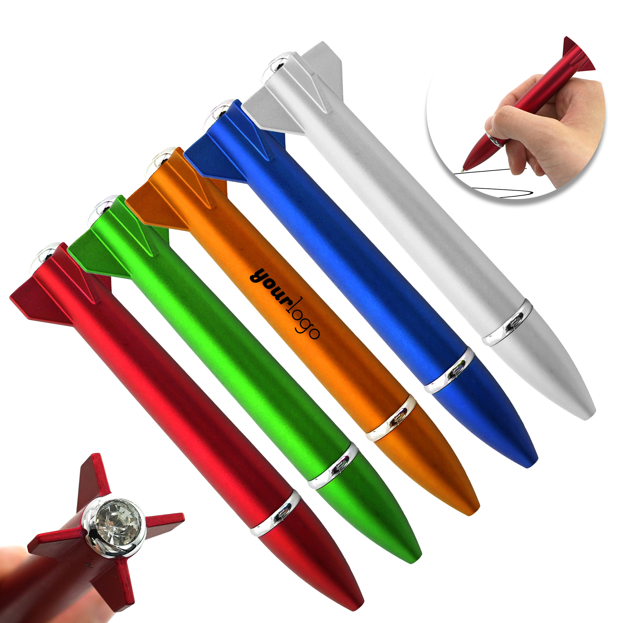 Rocket Missile Shaped ABS Writing Pen, custom pen with logo imprint 2