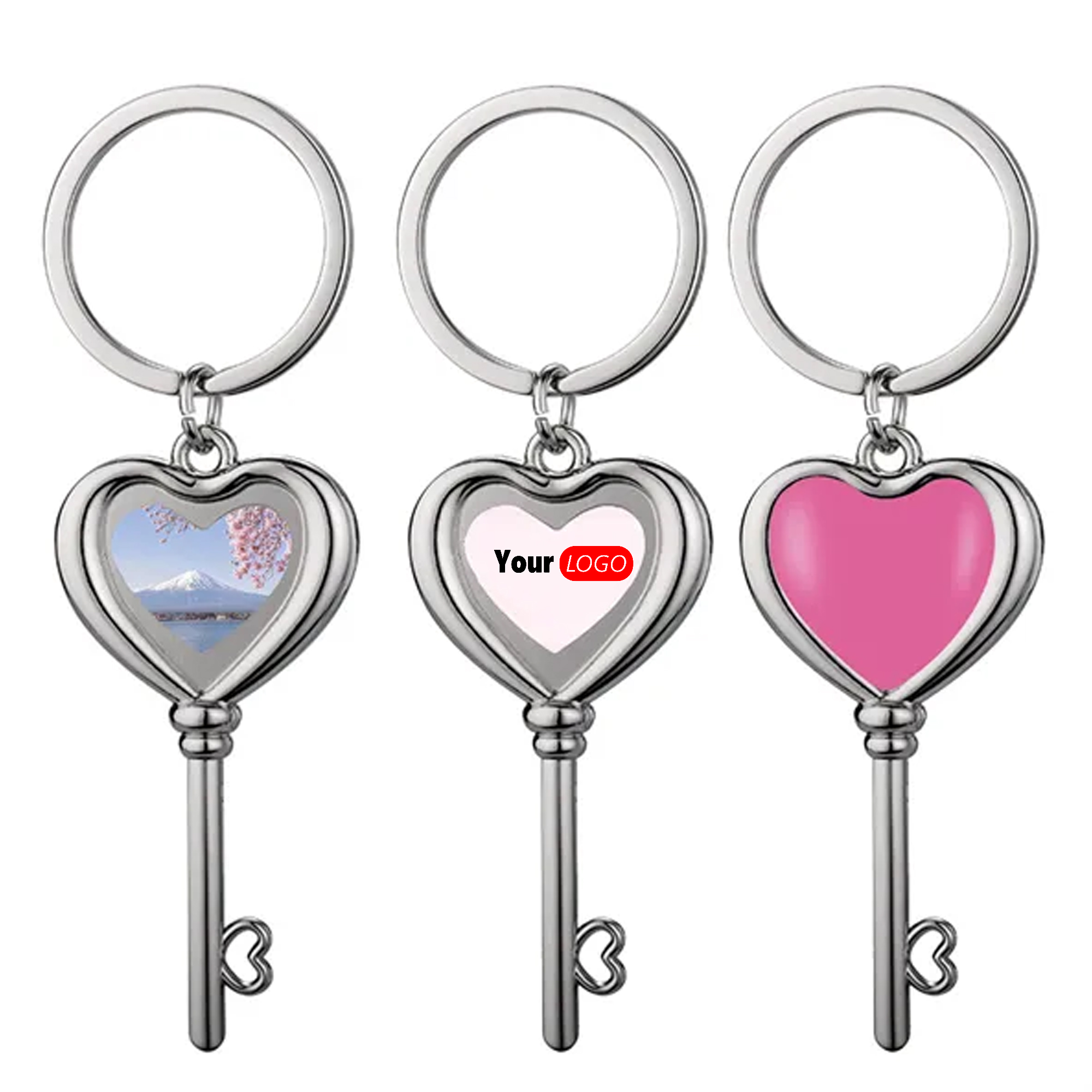 Promotional Heart-Shaped Metal Keychain 3