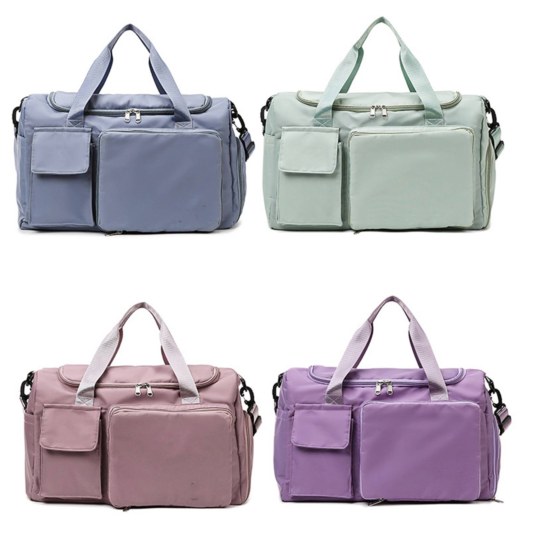 Oxford Foldable Travel Duffel Bag With Shoes Compartment 9