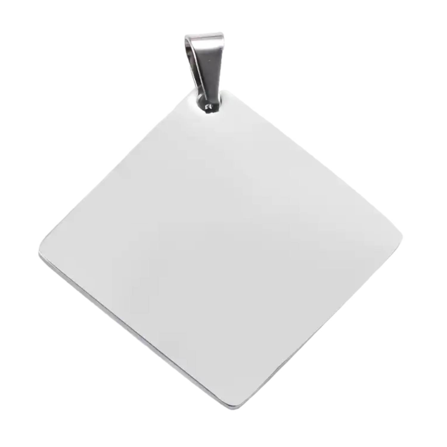 Silver Square Stainless Steel Pet Tag 1