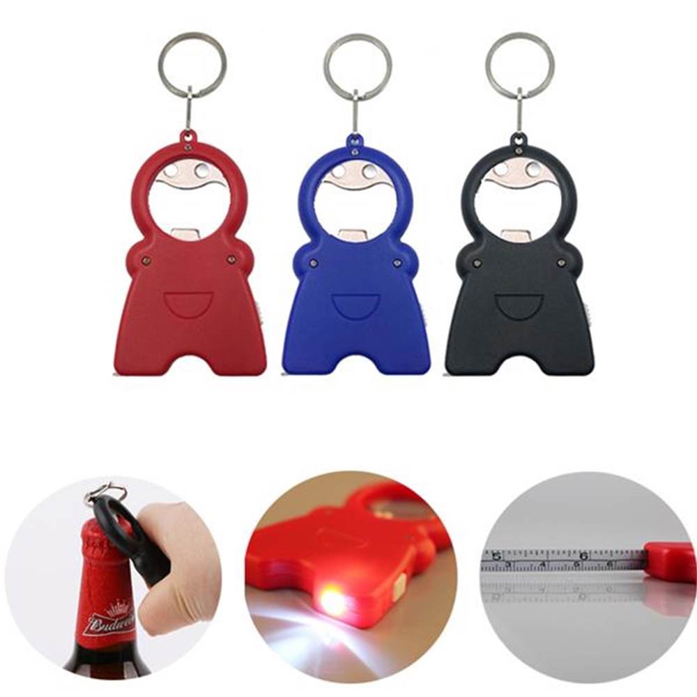 3-in-1 Bottle Opener Tape Measure Keychain With Light 5