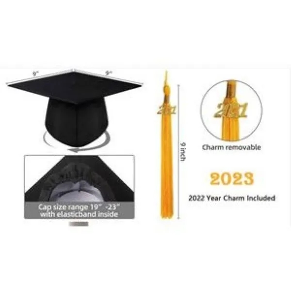 Matte Graduation Gown Cap Tassel Set 18