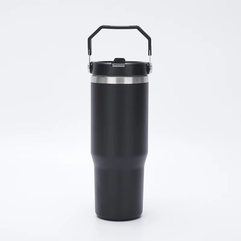 30 Oz. Vacuum Tumbler w/ Handle & Flip Straw Lid 4