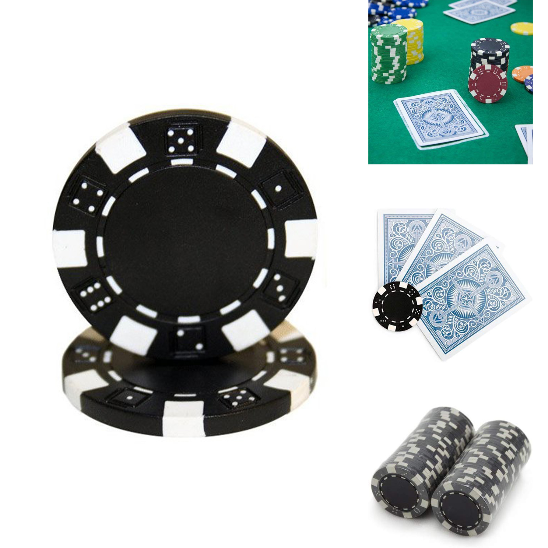 Clay Composite Striped Dice Poker Chips 2