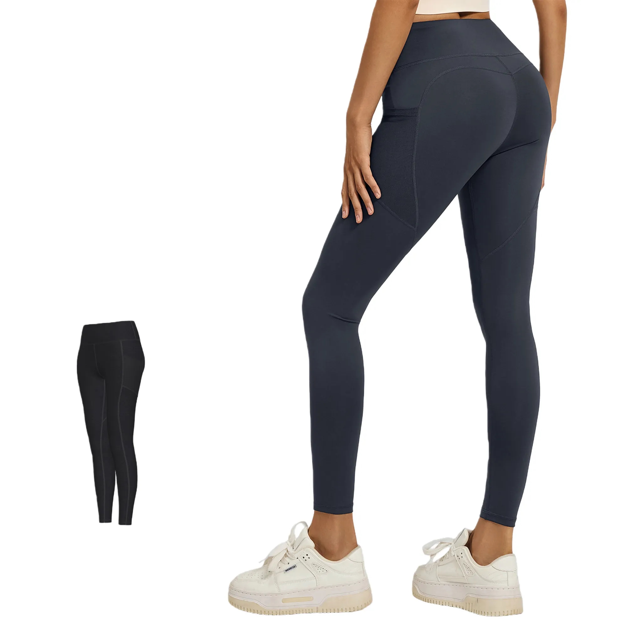 High Waisted Tummy Control Yoga Pants With Mesh Side Pockets 9