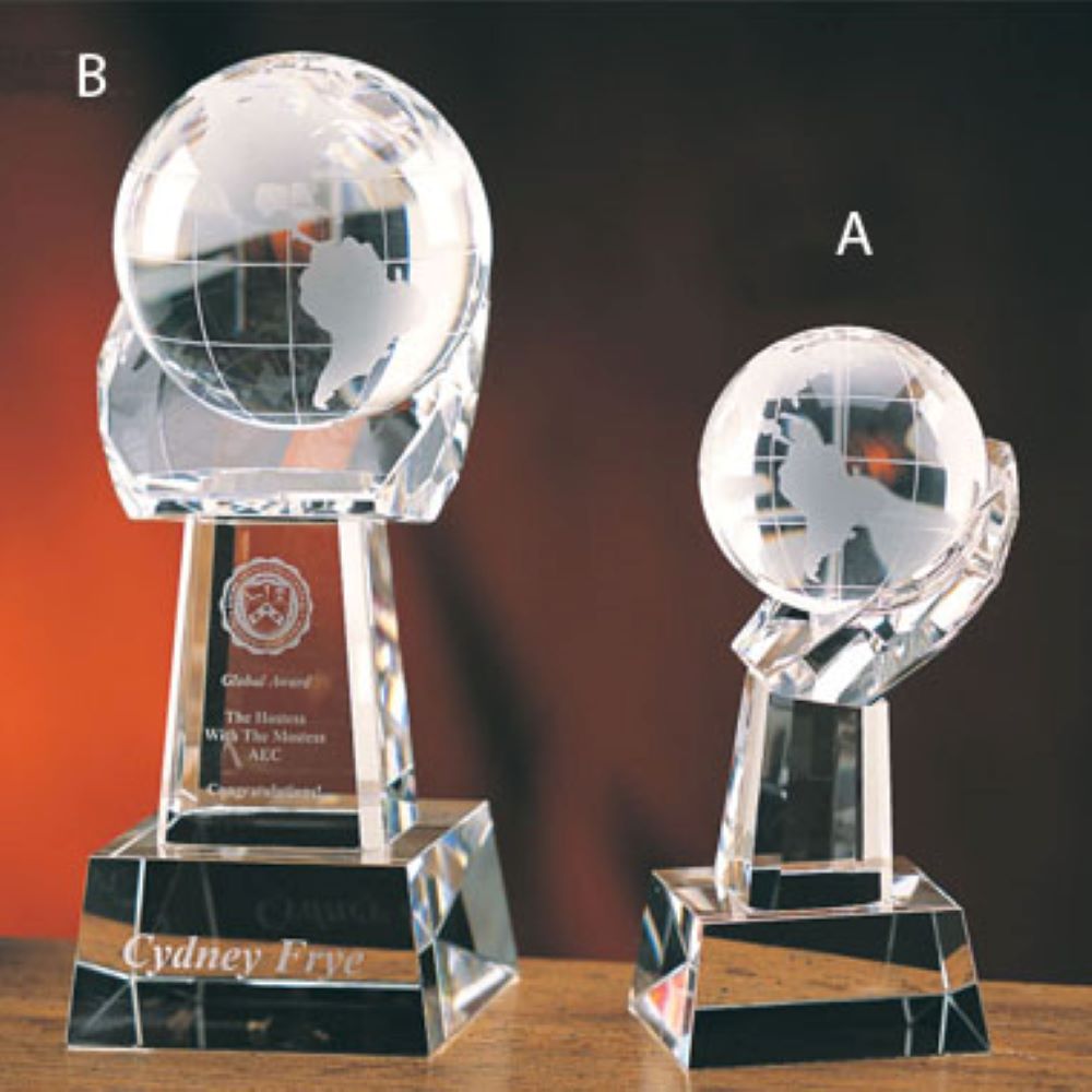 SPINNING WORLD ON HAND OPTIC CRYSTAL (B) 1