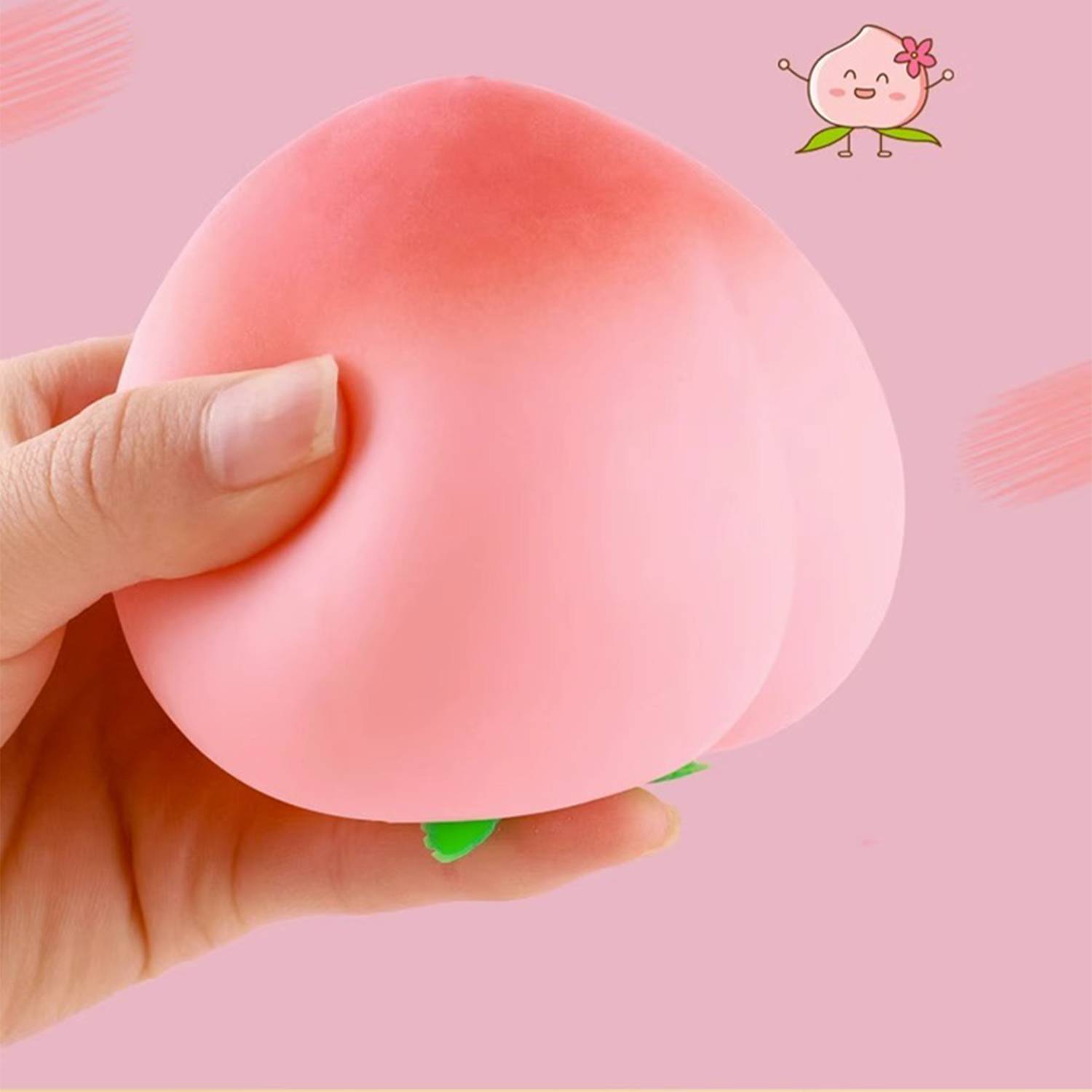 Peach-Shaped Squishy Stress Relief Toy 4