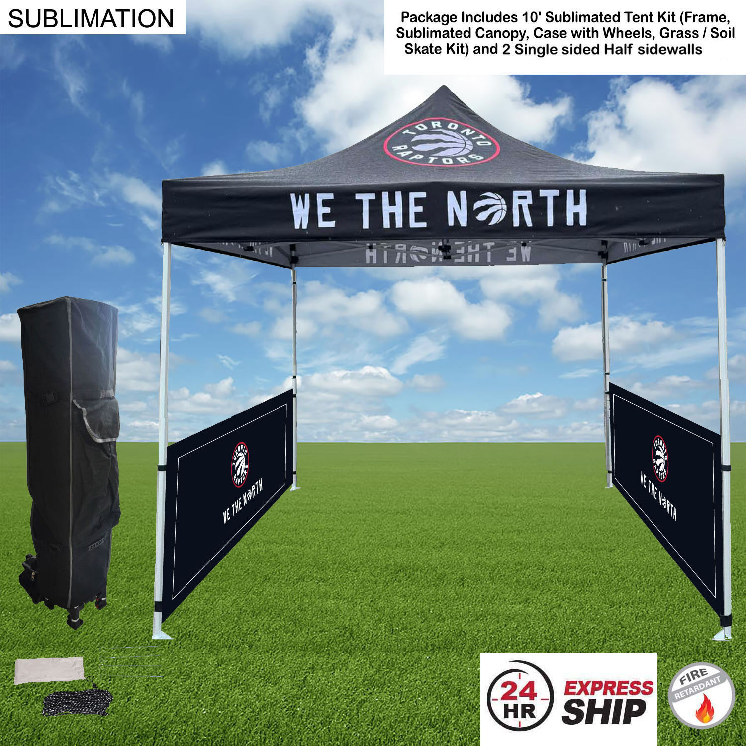 24Hr Express Ship - Tent Sidewalls Package,10' Sublimated Tent Kit and 2 Half single sided sidewalls 5