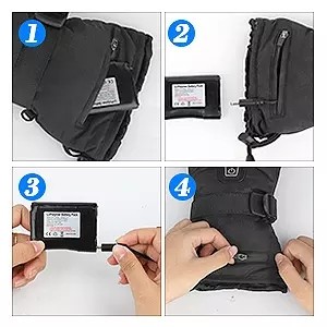 Waterproof Touchscreen Rechargeable Battery Heated Gloves 2