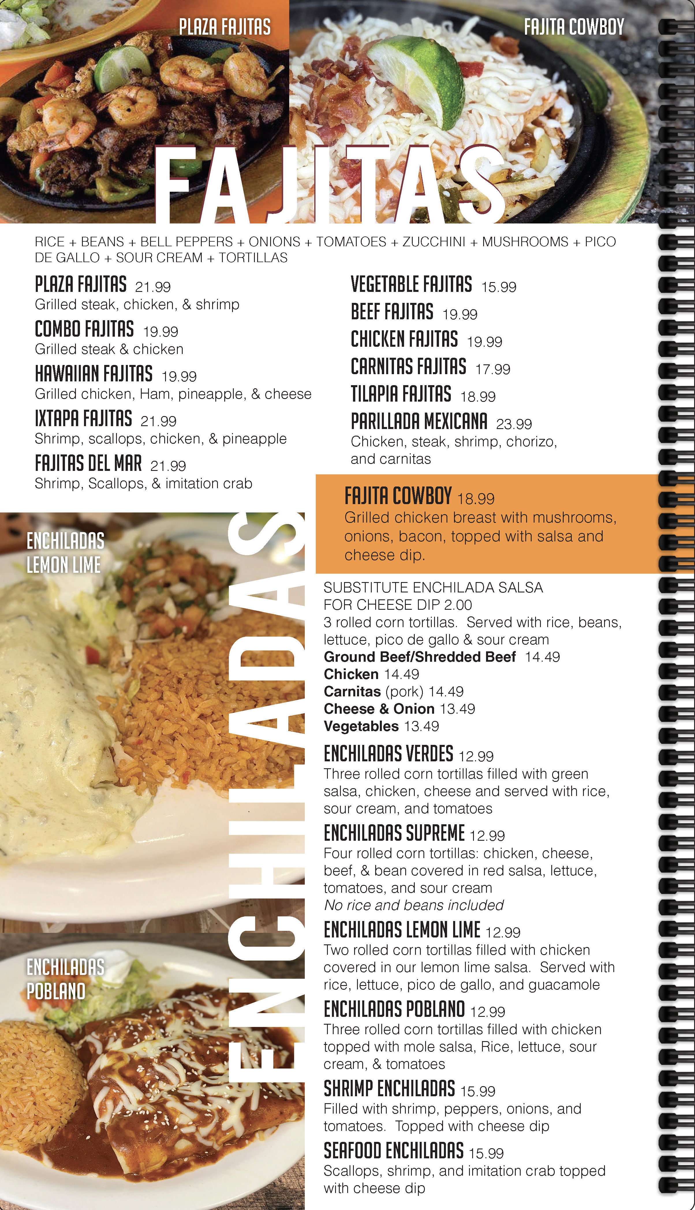 Menu, Spiral Bound Large (10" x 13.875") 2