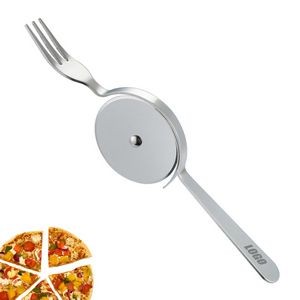 Stainless Steel Roller Pizza Cutter With Integrated Fork 15