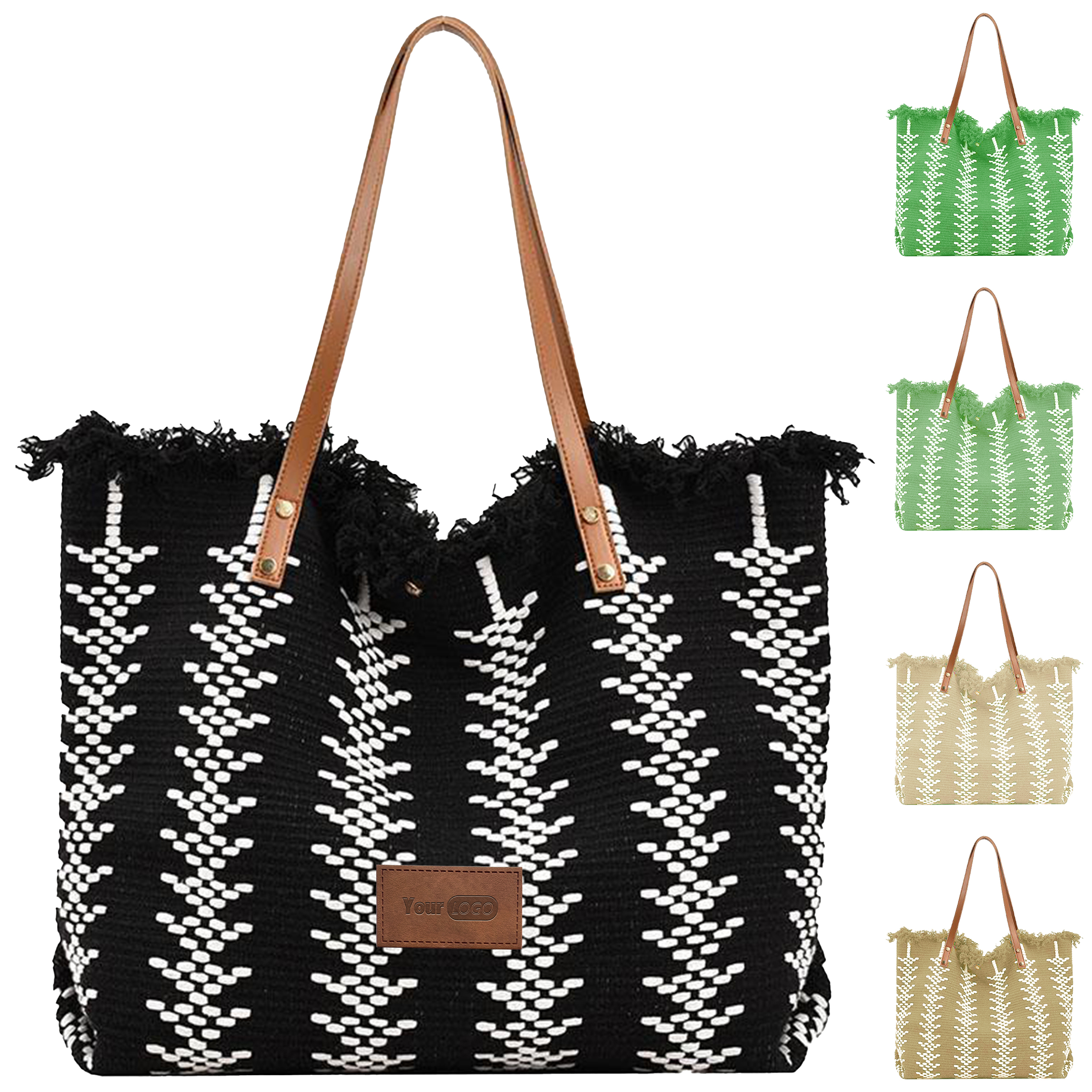 Canvas Large Capacity Simple And Versatile Tote Bag, custom tote bag with logo imprint 6
