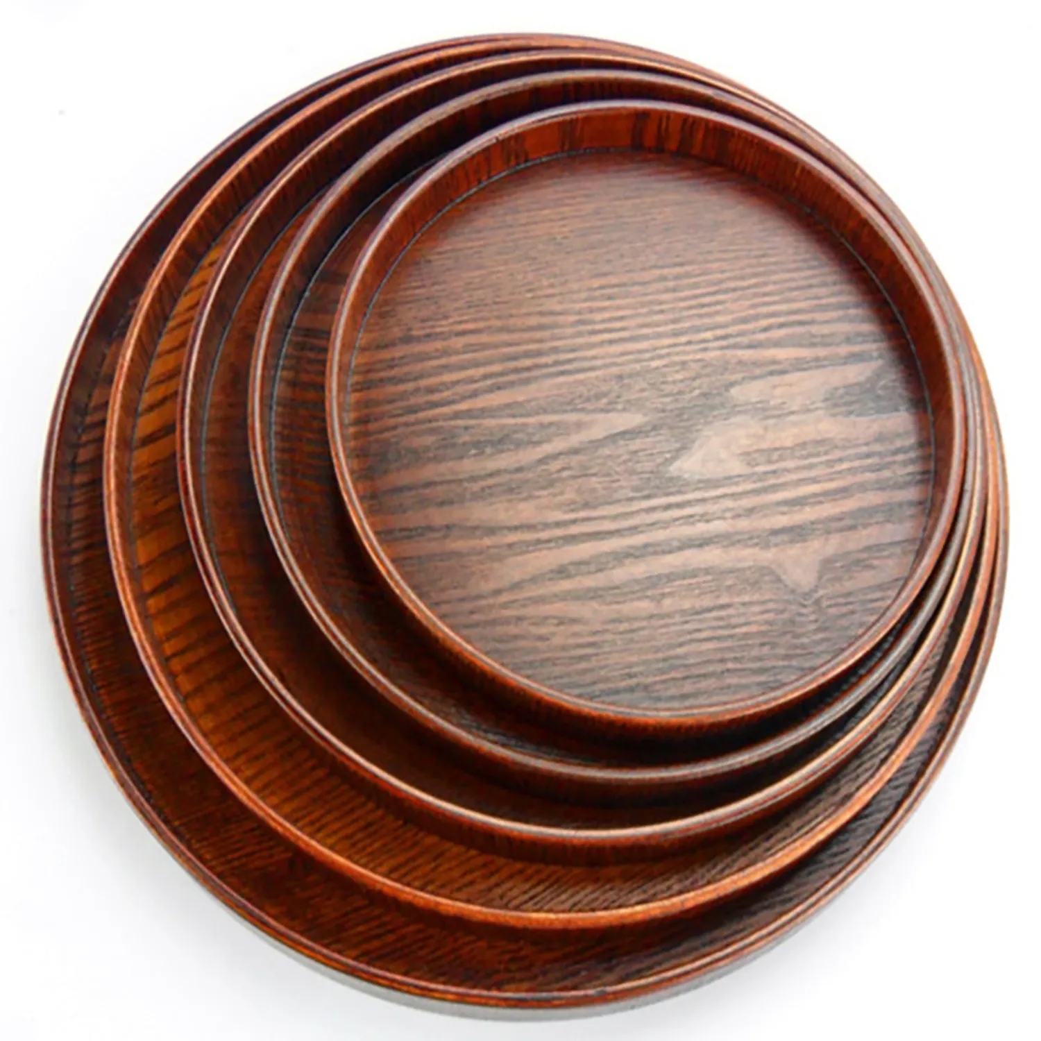 Round Wood Serving Tray For Eating 2