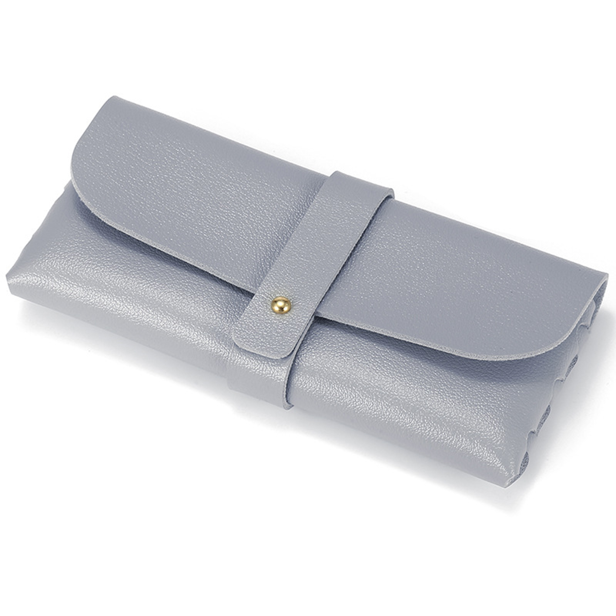 Leather Glasses Case Snap Button Pouch Sunglasses Holder 4