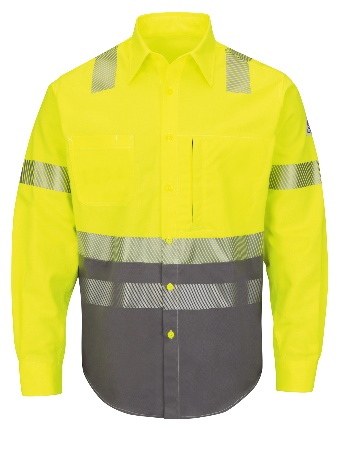 Red Kap - Block Uniform Shirt - Men's Hi-Visibility Color-Block Uniform Shirt