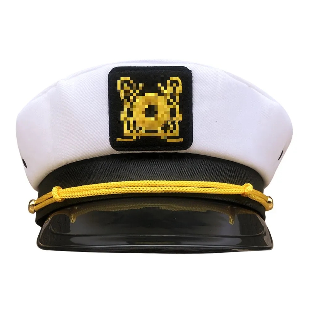 White Adjustable embroidered navy hat 2