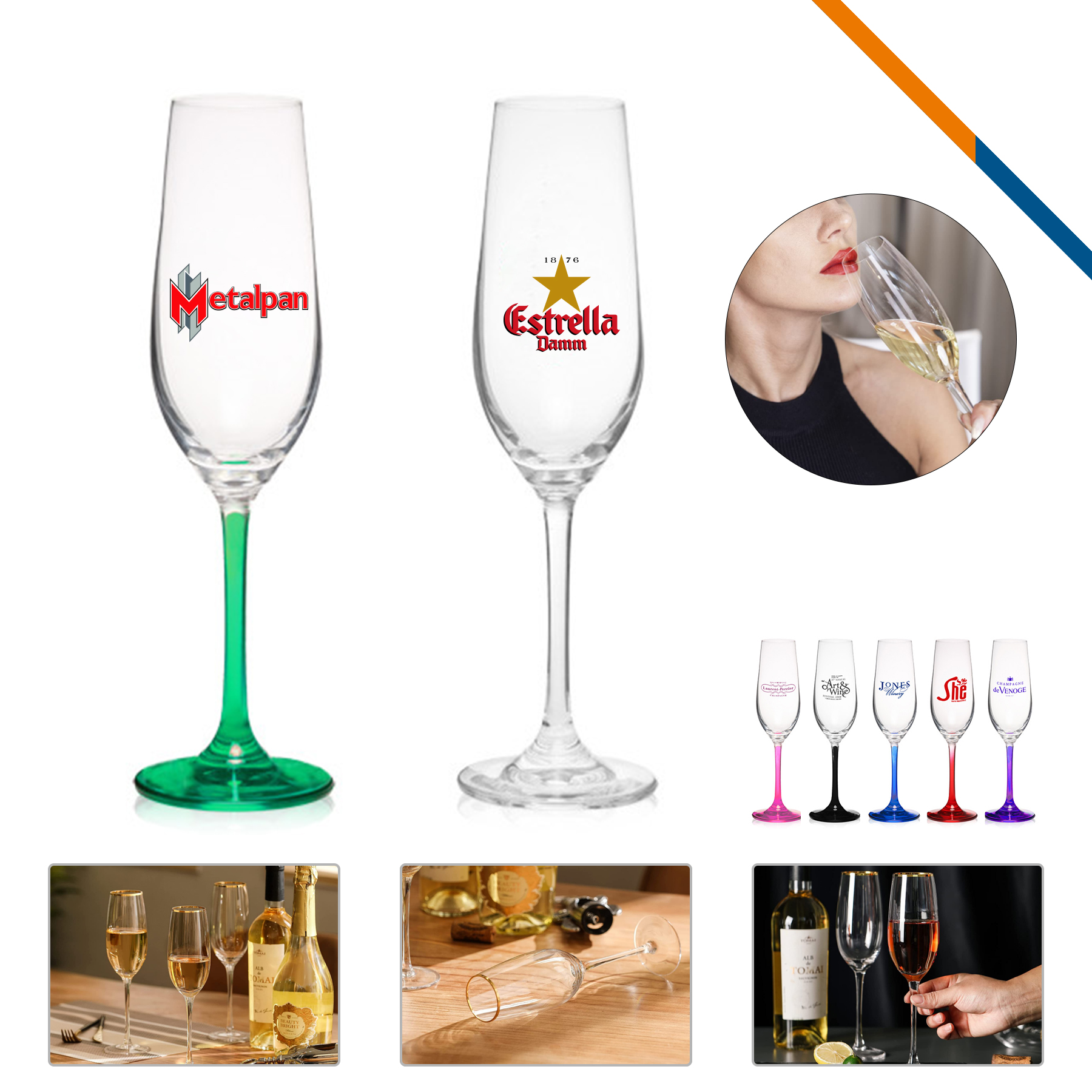 Dillon Champagne Glasses - 8 OZ. 6