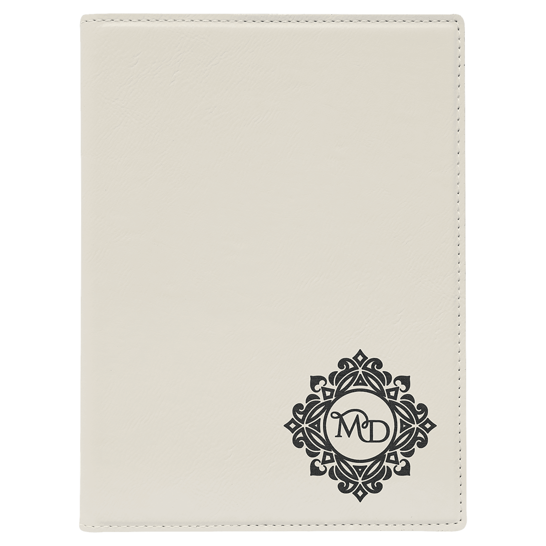 7" x 9" White Leatherette Small Portfolio with Notepad 2