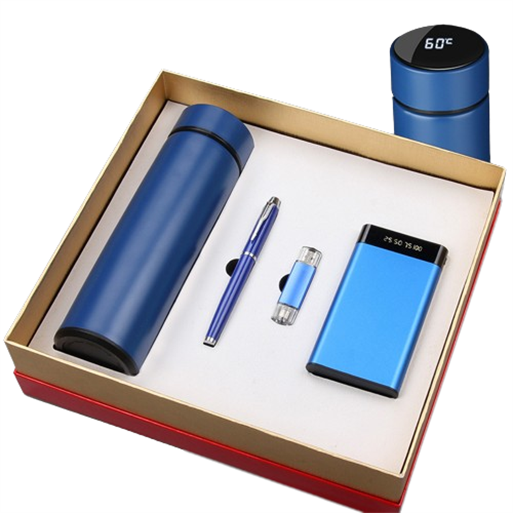 Thermos/Ballpoint Pen/USB Drive/Power Bank Gift Set 3