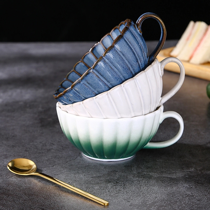Custom 5.4 OZ. Ceramic Tea Cup Coffee Mug with Saucer Set 12