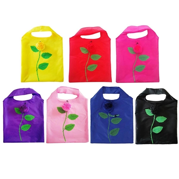 Rose Flowers Foldable Shopping Tote Bag 8