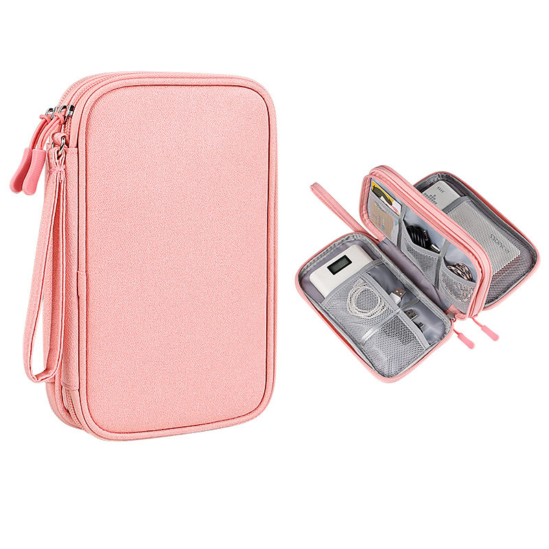 Small Waterproof Double-Layer Travel Cable Organizer Bag Electronic Accessories 19