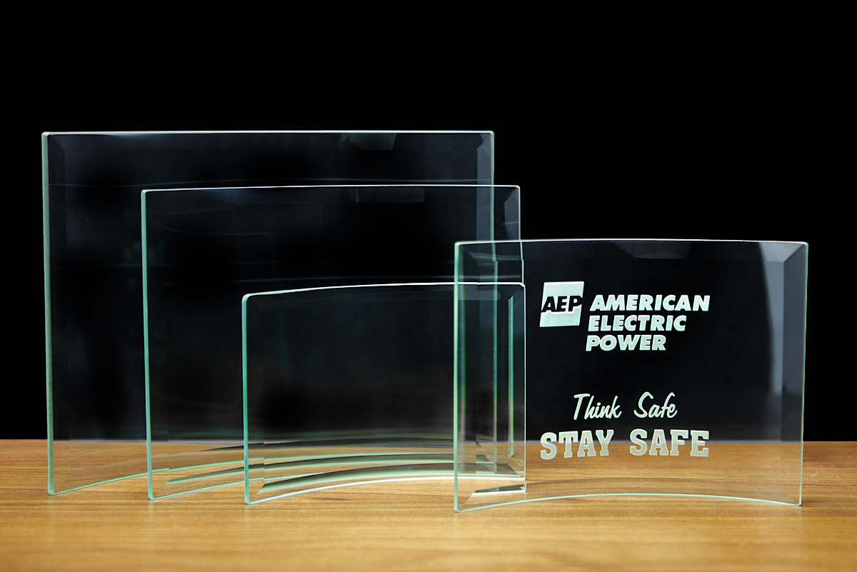 Jade Crescent Glass Award (4"x6"x") 1