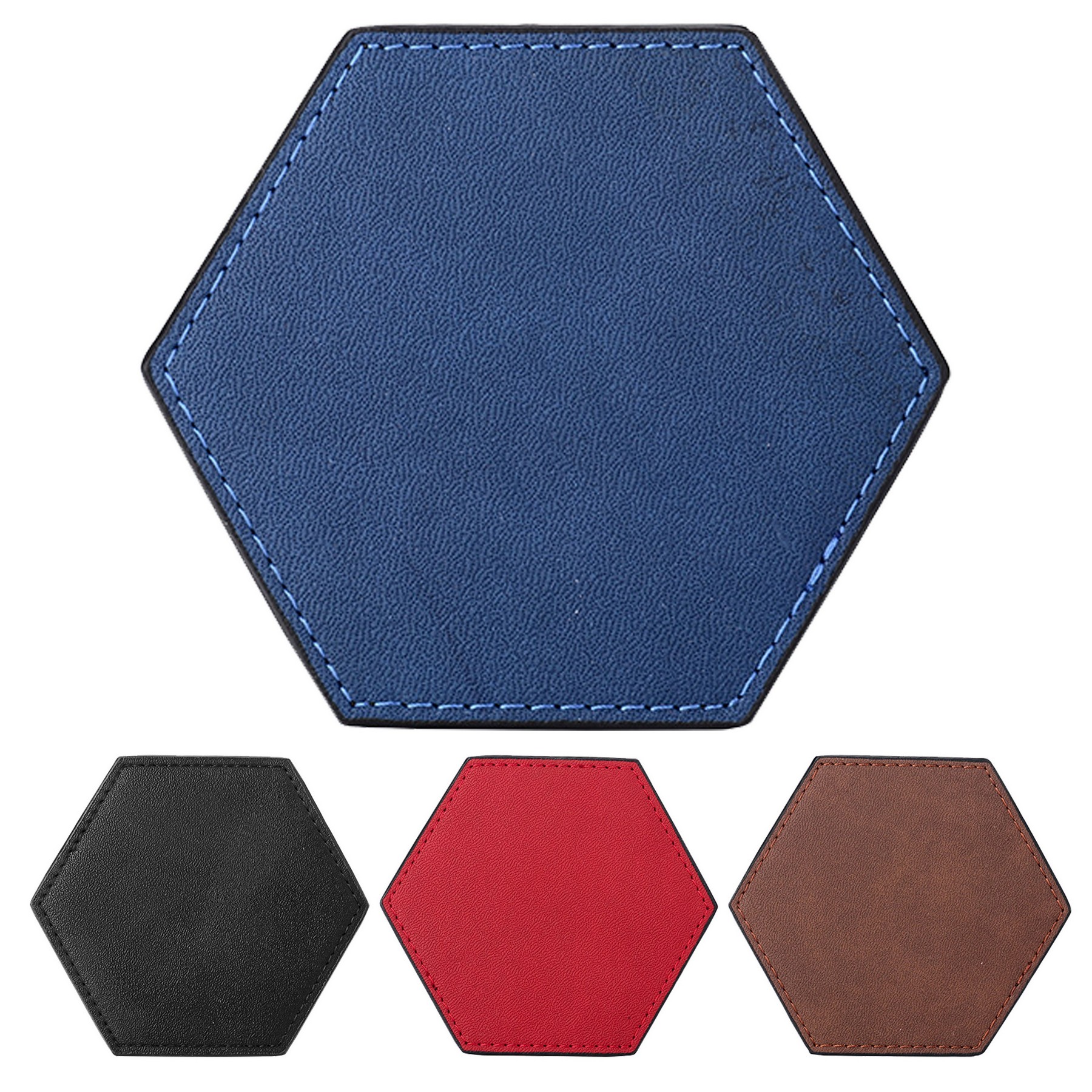 Hexagon Pu Leather Coaster 3