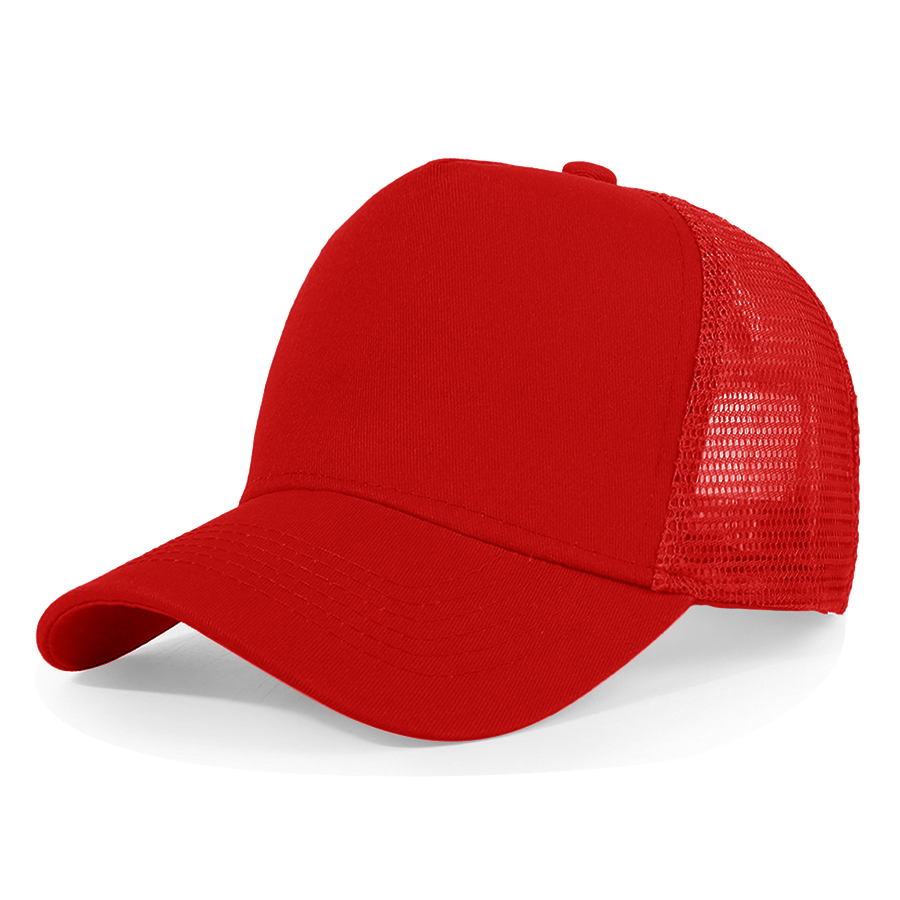 Stock Solid Color Cotton 5-Panel Trucker Cap 80