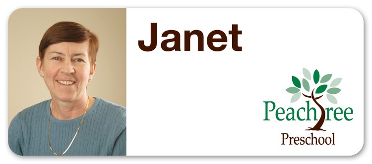 USA Made Tamper Evident Photo ID Badge (1.25"x3") Small Horizontal Rectangle