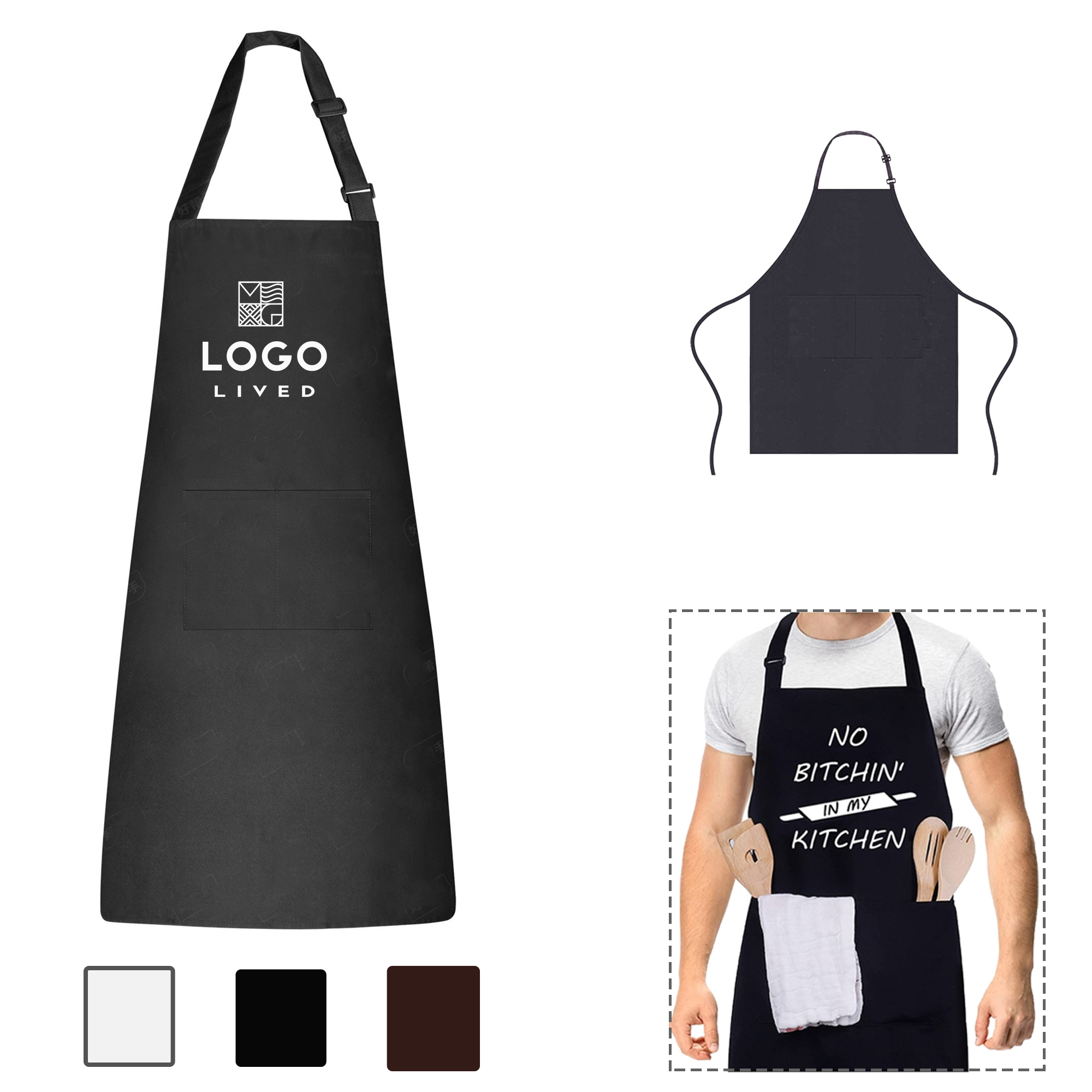 Unisex Home Kitchen Chef Aprons Rush Service 3