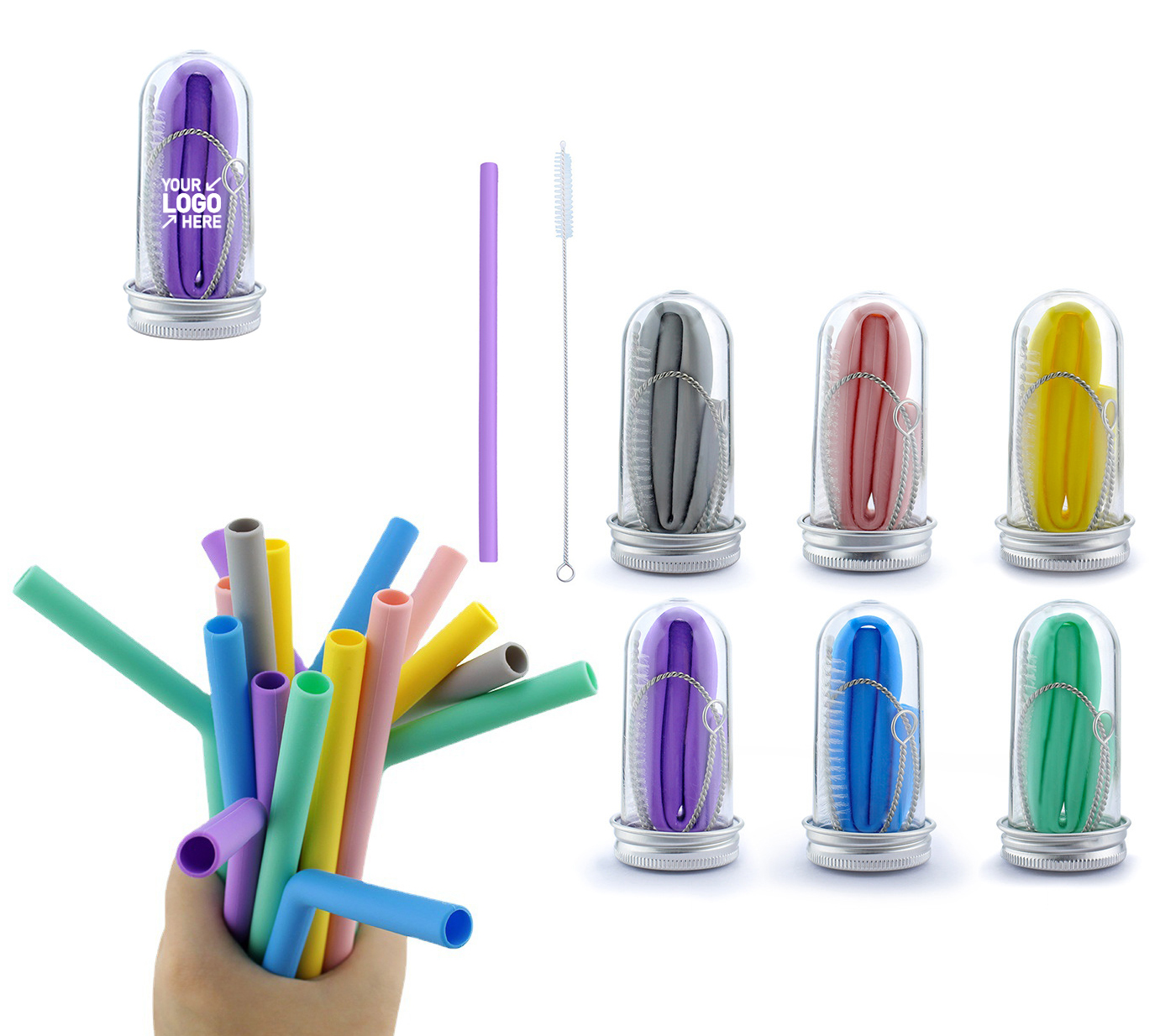 Foldable Silicone Straw With Tube Case 2