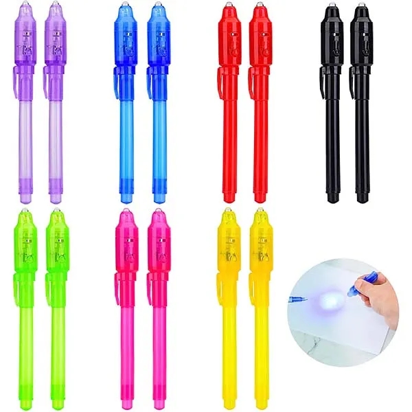 Invisible Disappearing Ink Pen With UV Light Party Toy 6