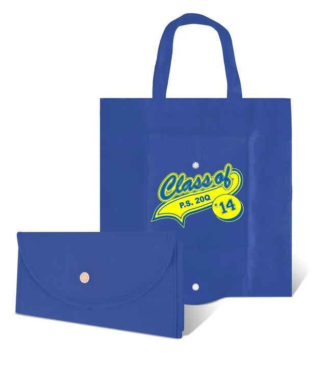 Foldable Tote Bag w/ Snap Closure (14 3/4"x14 3/4") 1