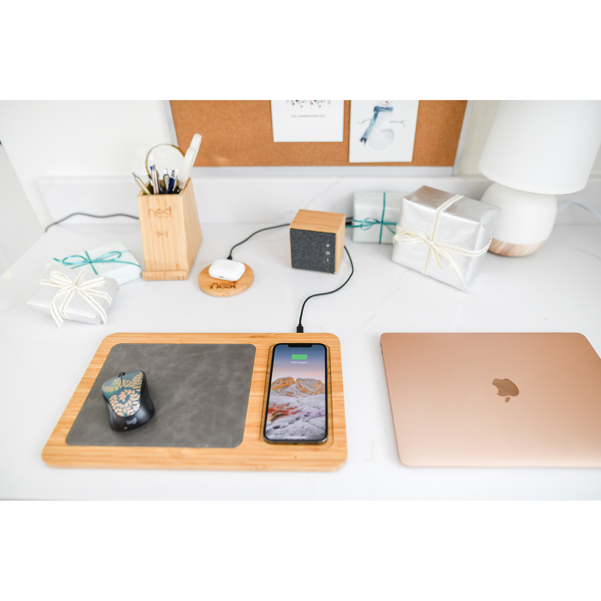 Auden Bamboo Wireless Charging Mouse Pad 2