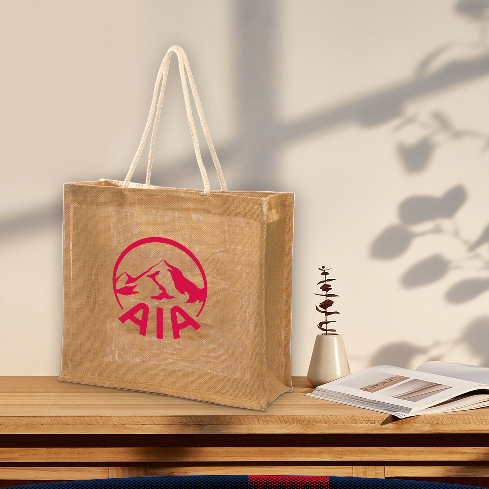 Mikinki Jute Bags, custom tote bag with logo imprint 7