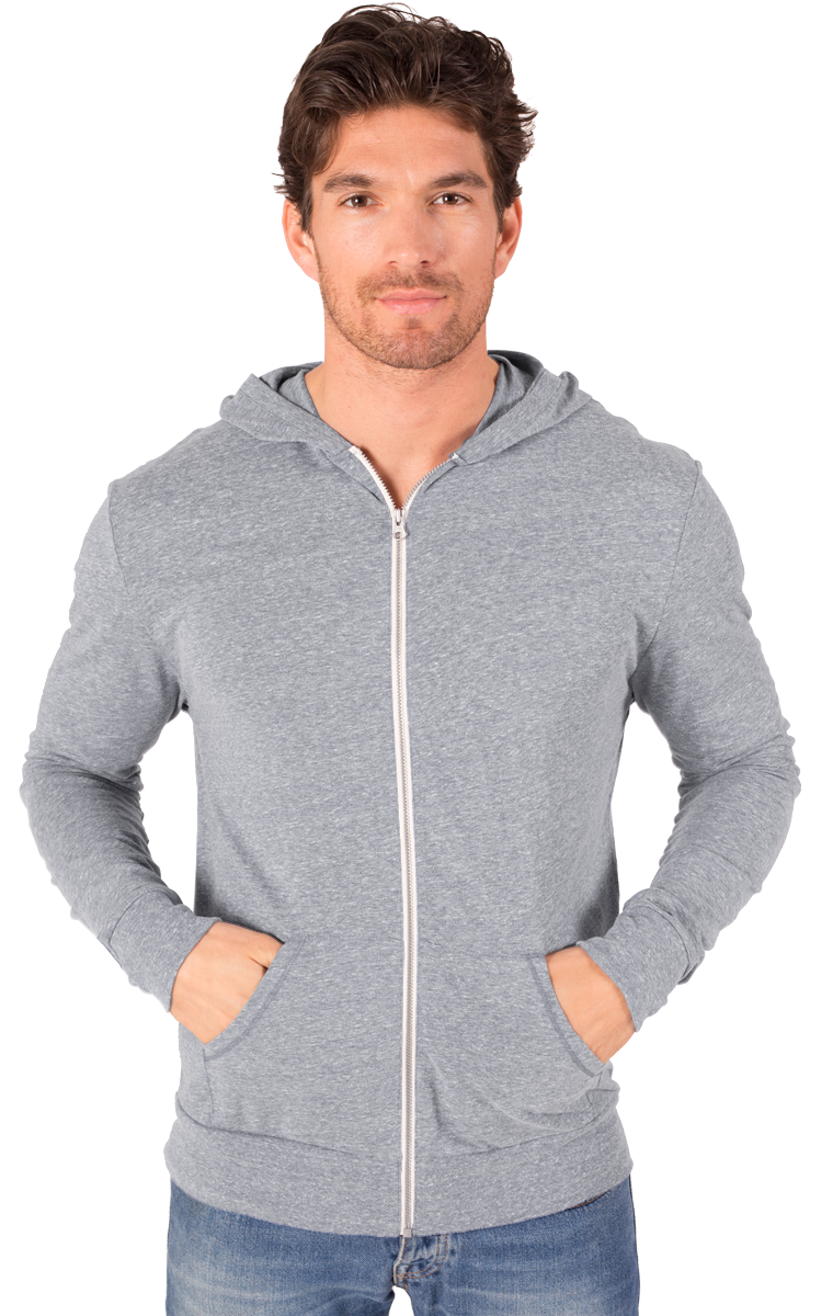 Adult Triblend Contrast Zip Front Hoodie 16