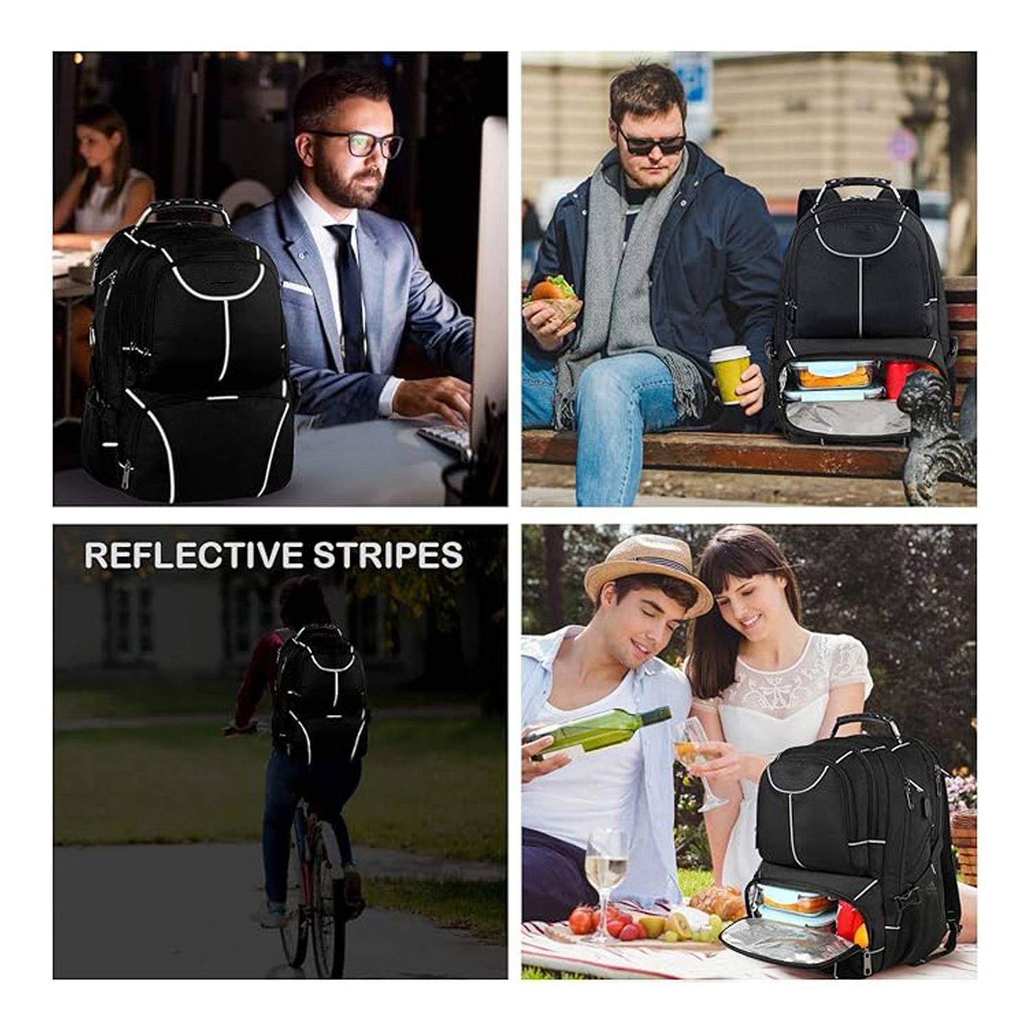 17L Insulated Laptop Backpack w/ Built-in Lunch Cooler 1