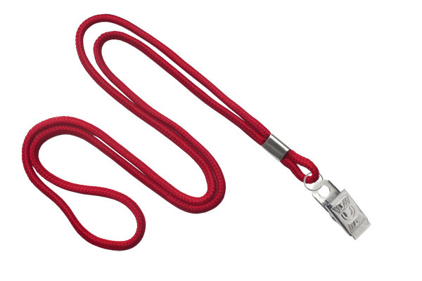 1/8" Blank Lanyard w/Bulldog Clip (Red) 1