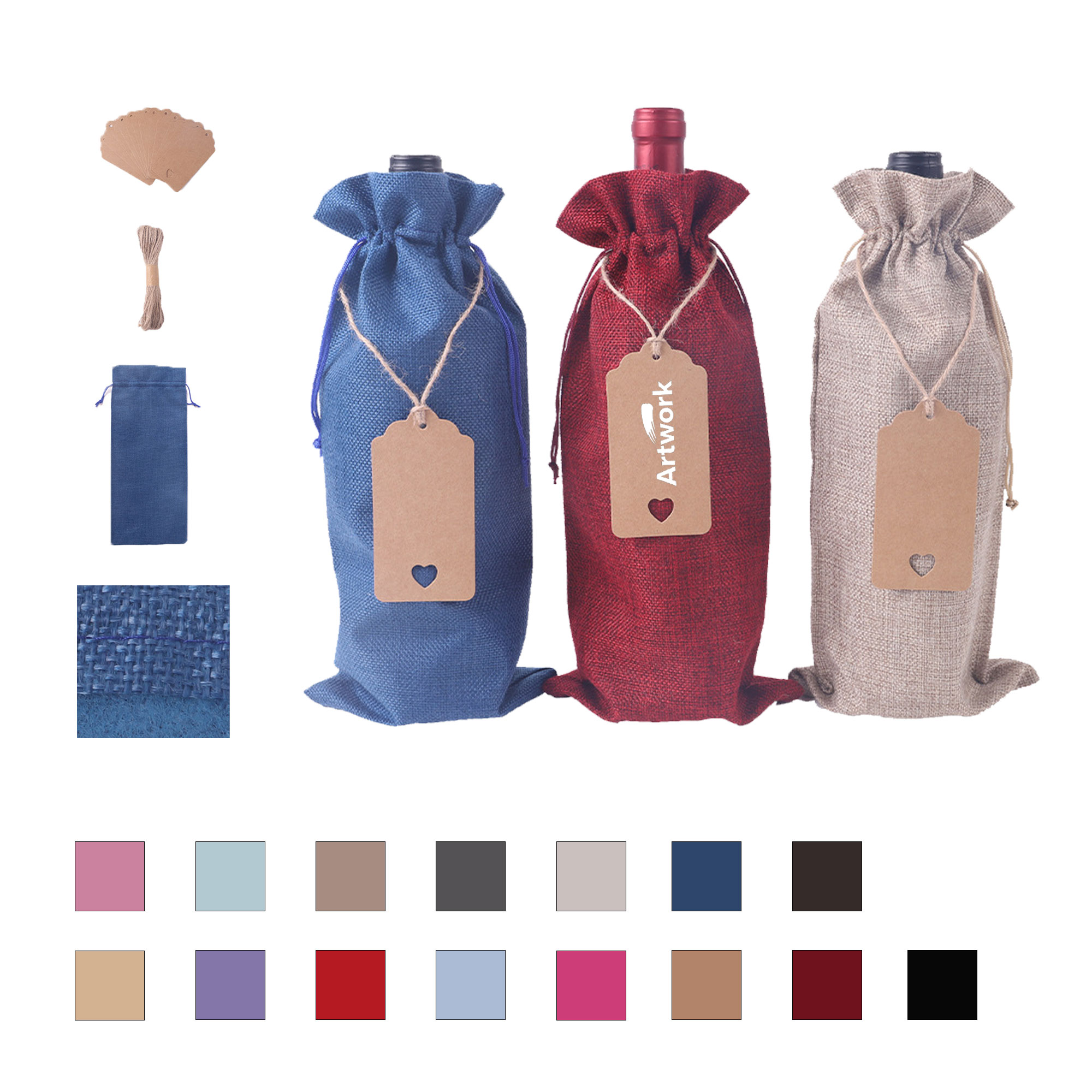 Customized Linen Red Wine Bag 1