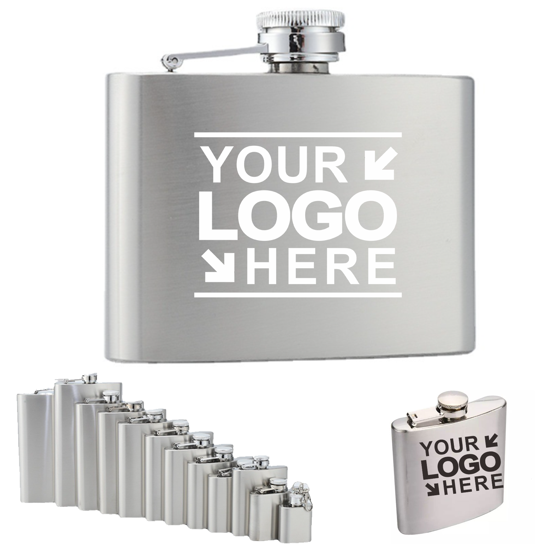 MOQ50Pcs 2 oz. Stainless Steel Hip Flask 1