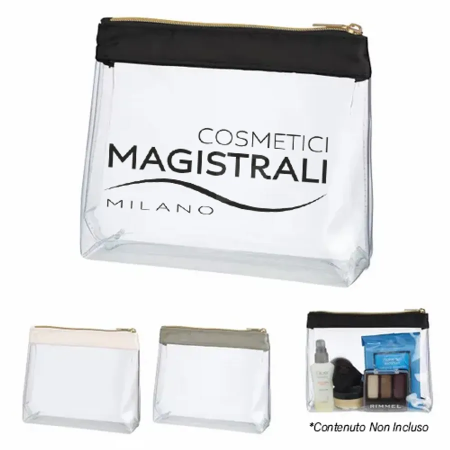 Advertising Sadie Satin Clear Cosmetic Bags 2