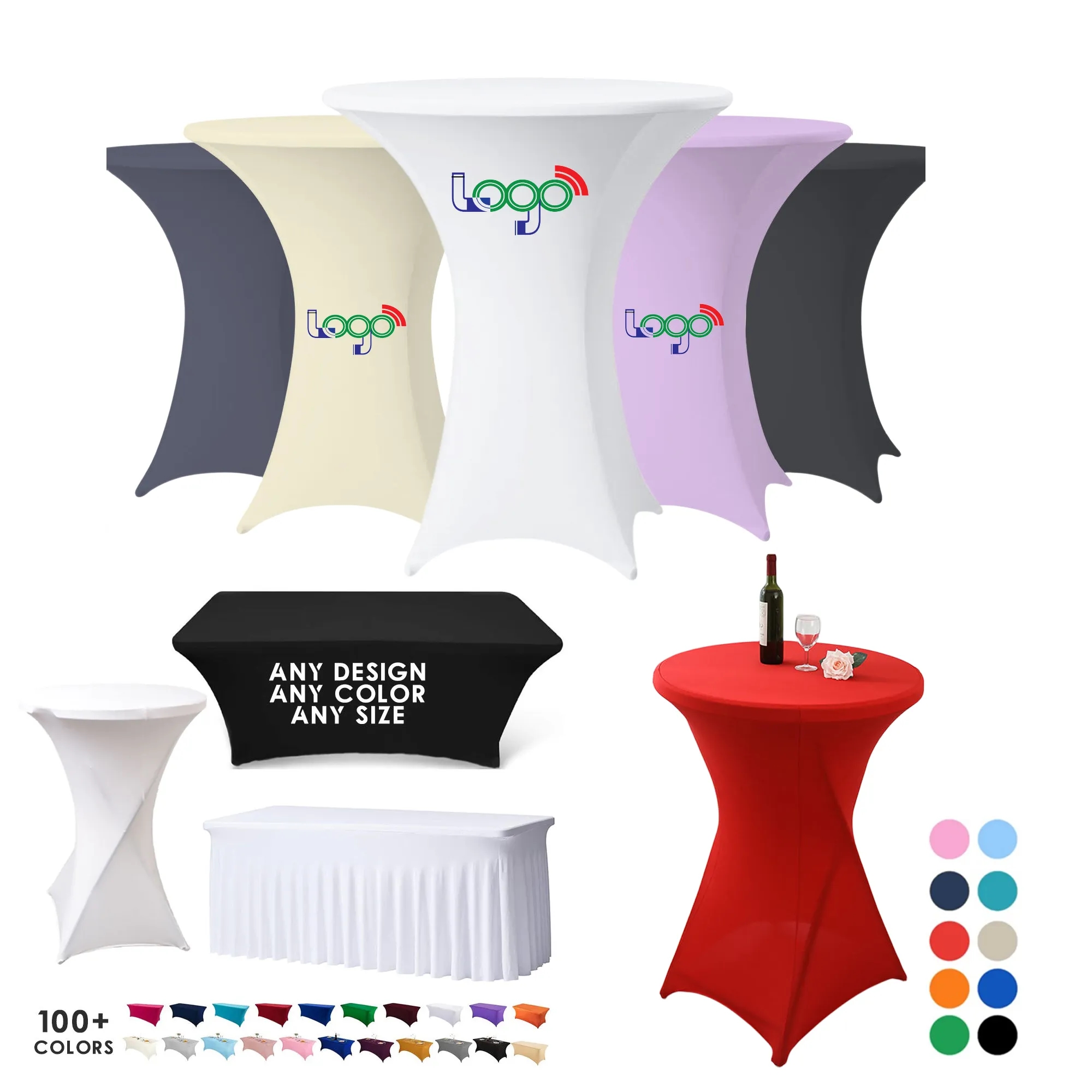 MOQ 1PCS Cocktail Tablecover Dyesublimation Round Tablecloth 2