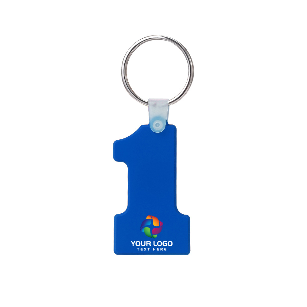 Number One-Shaped Silicone Keychain 17