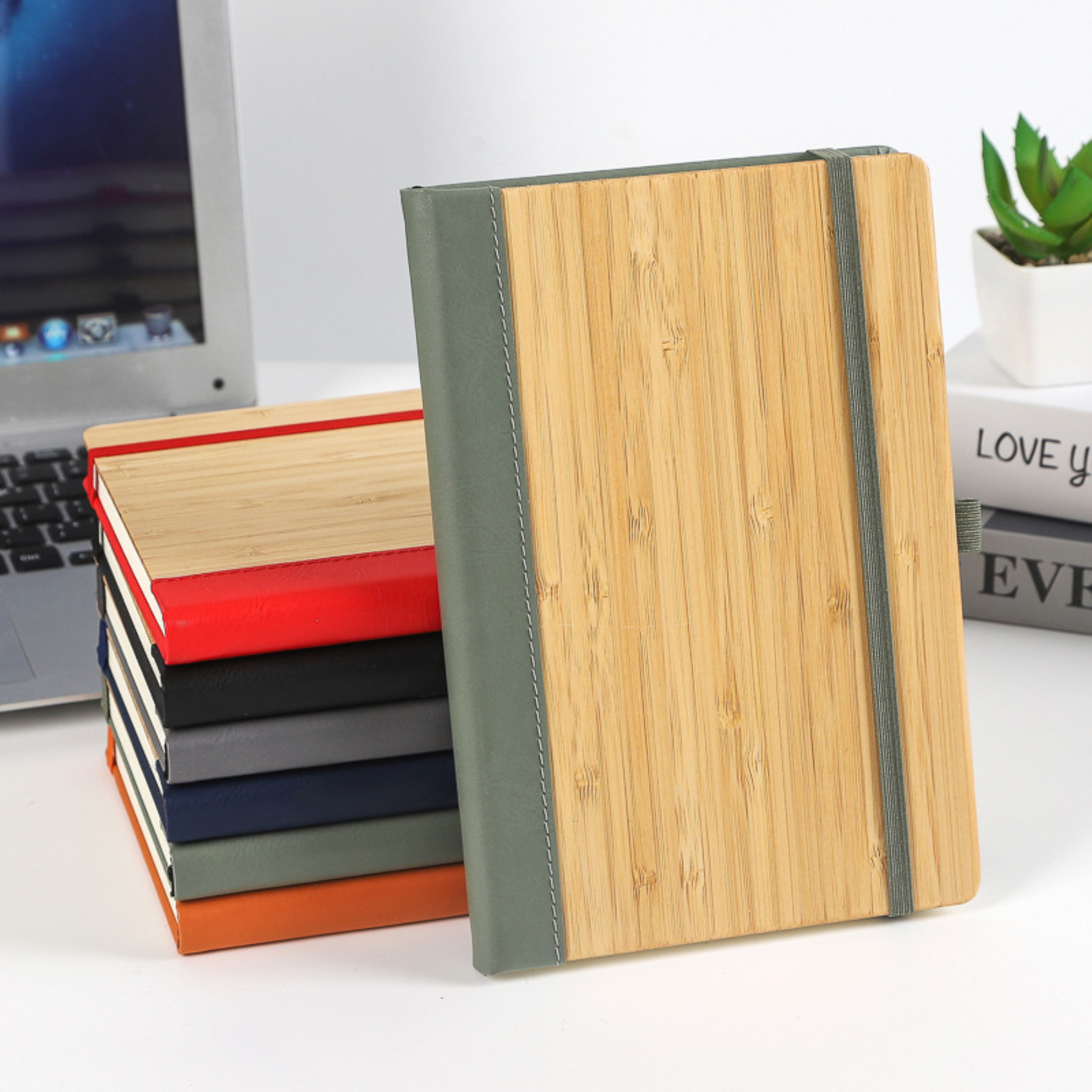 Eco Friendly Bamboo & PU Cover A5 Notebook 1