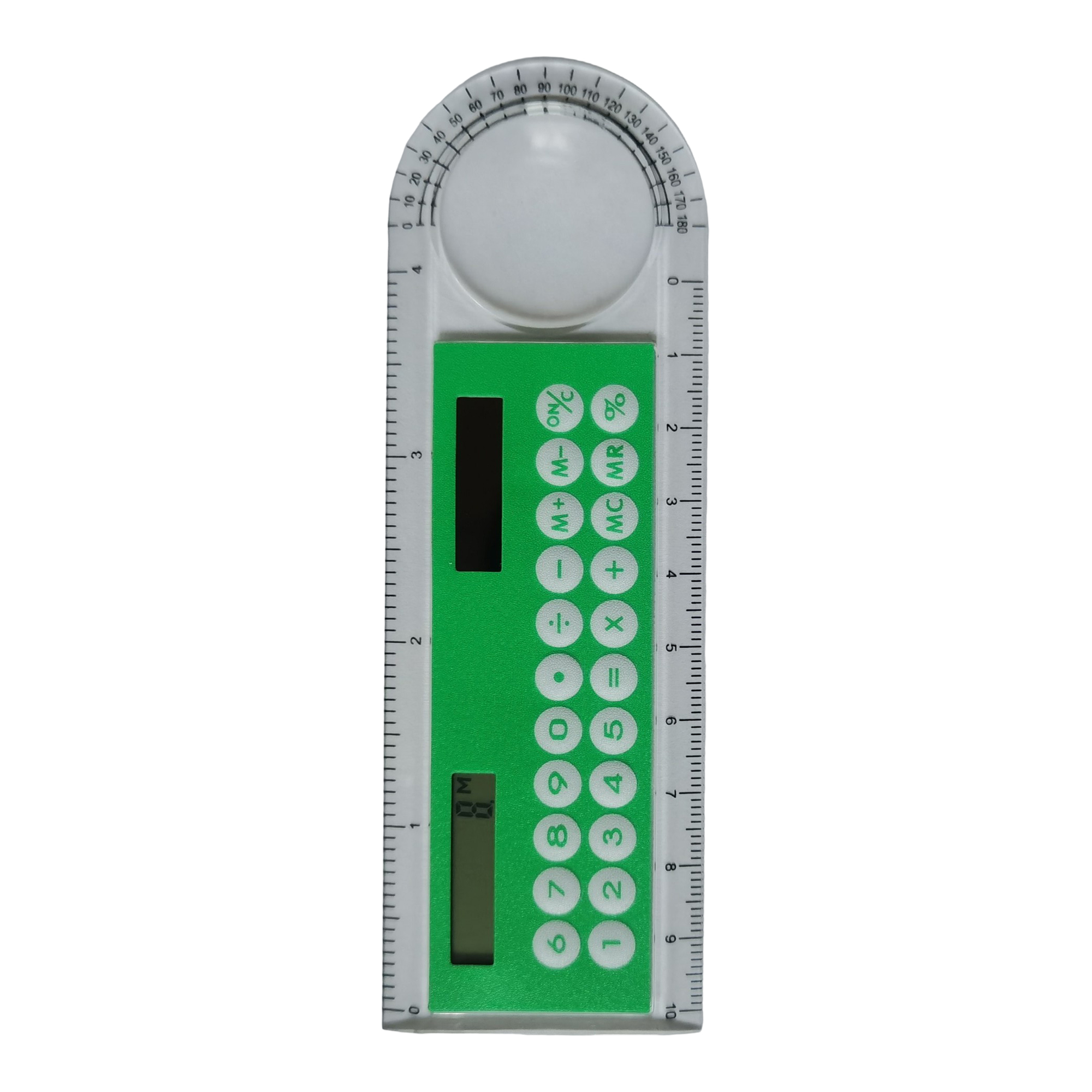 Plastic Solar Calculator Ruler With Protractor And Magnifier 5.2" 10